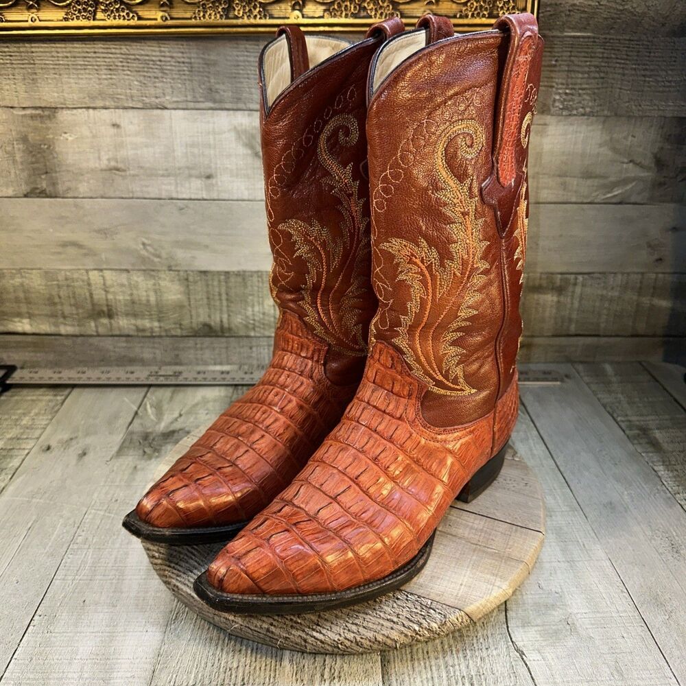 Cuadra Wild West Caiman Belly Cowboy Boots Men’s 8 USA Exotic Leather Mexico - Picture 6 of 16